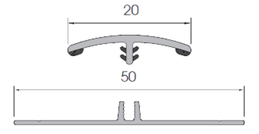 PROFILE DE JONCTION EN DEUX PARTIES POUR PLAQUE A COLLER 1.9 à 2.5 HY 2500 mm – Image 4