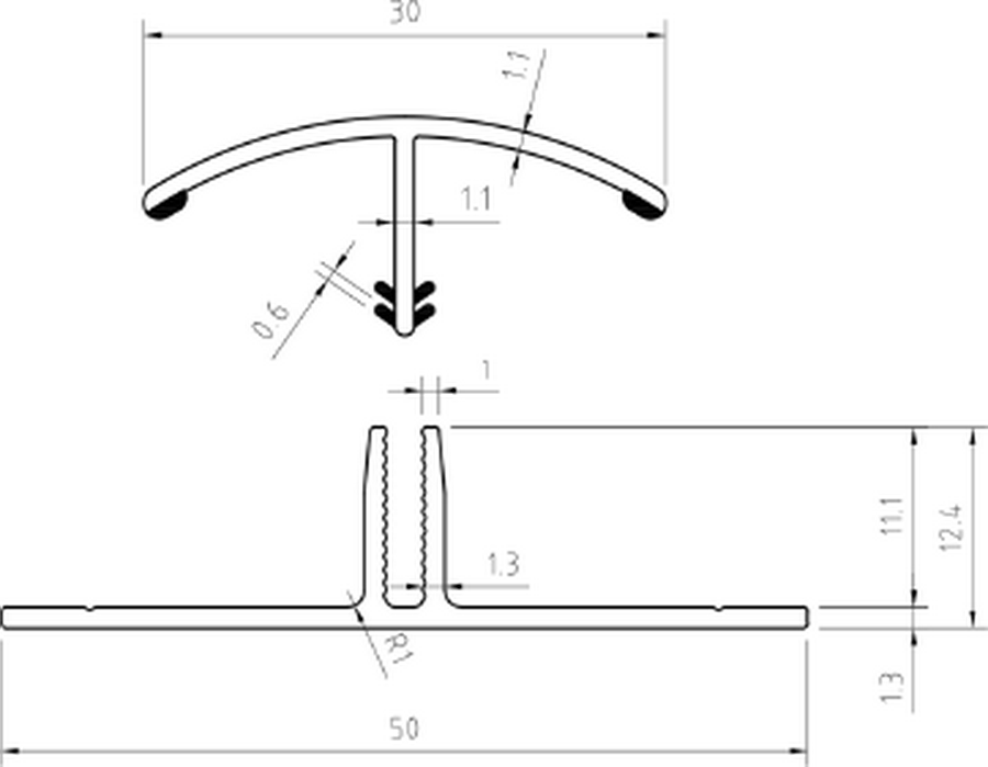 PROFILE DE JONCTION EN DEUX PARTIES POUR PLAQUE 10mm - 2500 mm – Image 2
